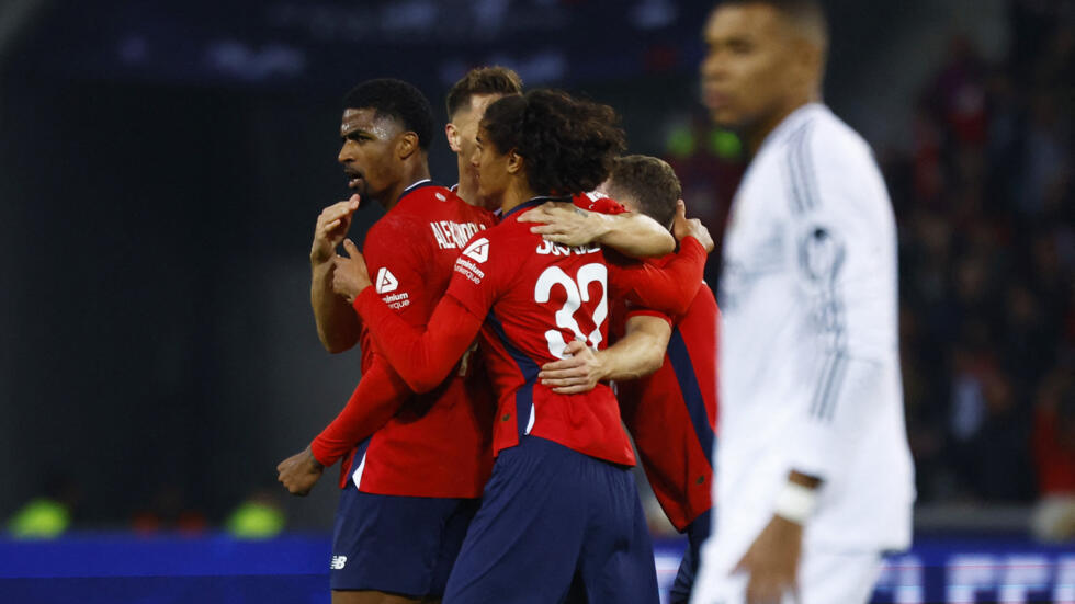 Les joueurs du LOSC Lille célébrant leur victoire contre le Real Madrid