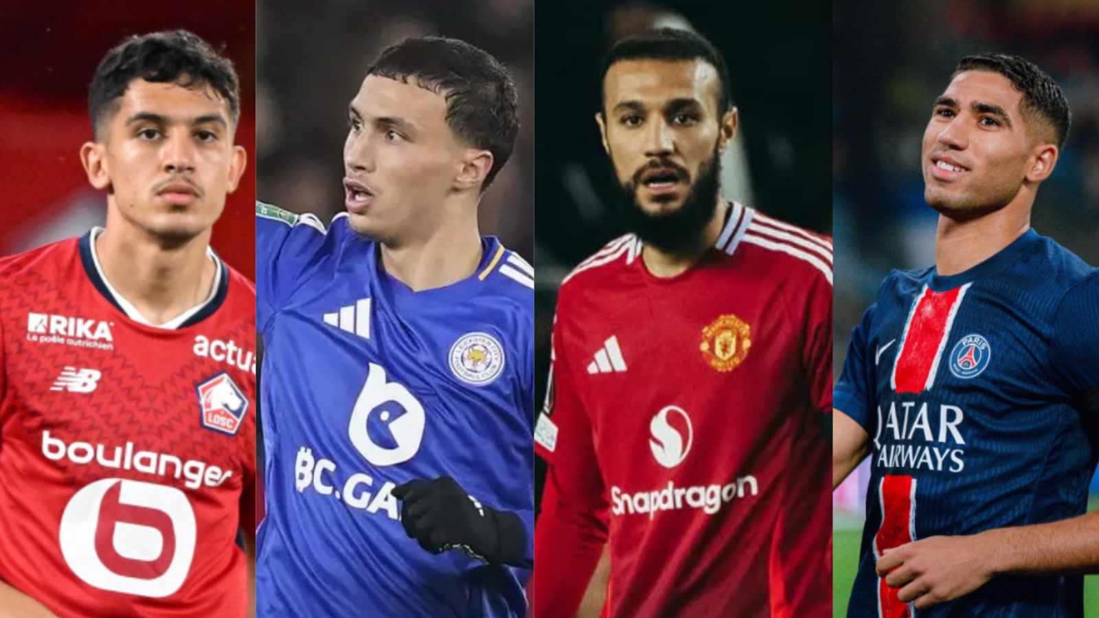 Osame Sahraoui, Bilale El Khannouss, Noussair Mazraoui, Achraf Hakimi