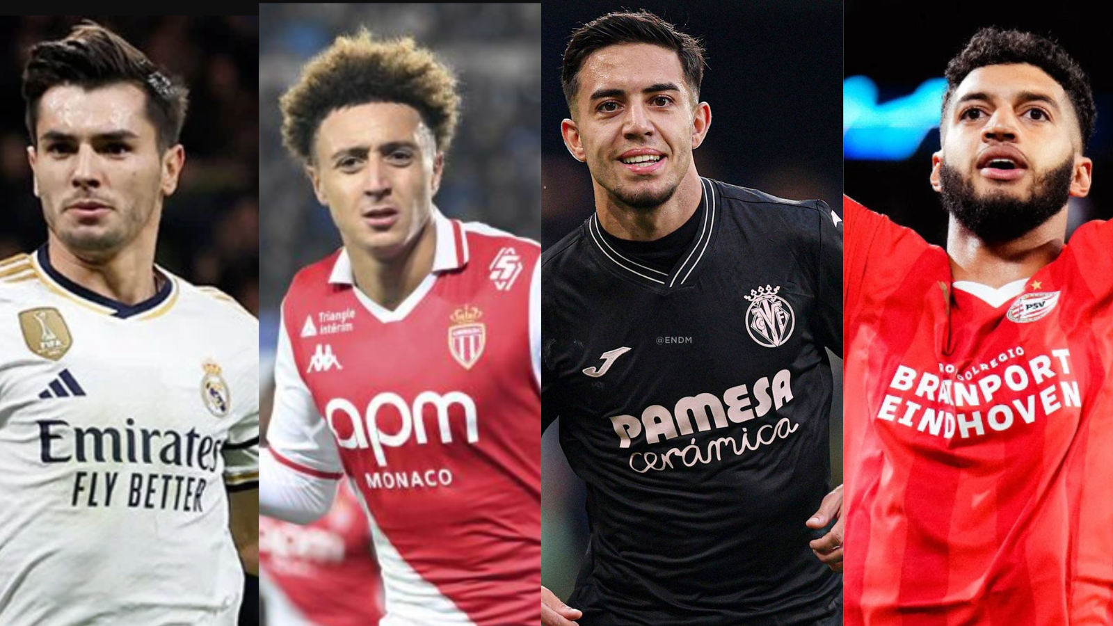 Brahim Diaz, Eliesse Ben Seghir, Ilias Akhomach et Ismael Saibari