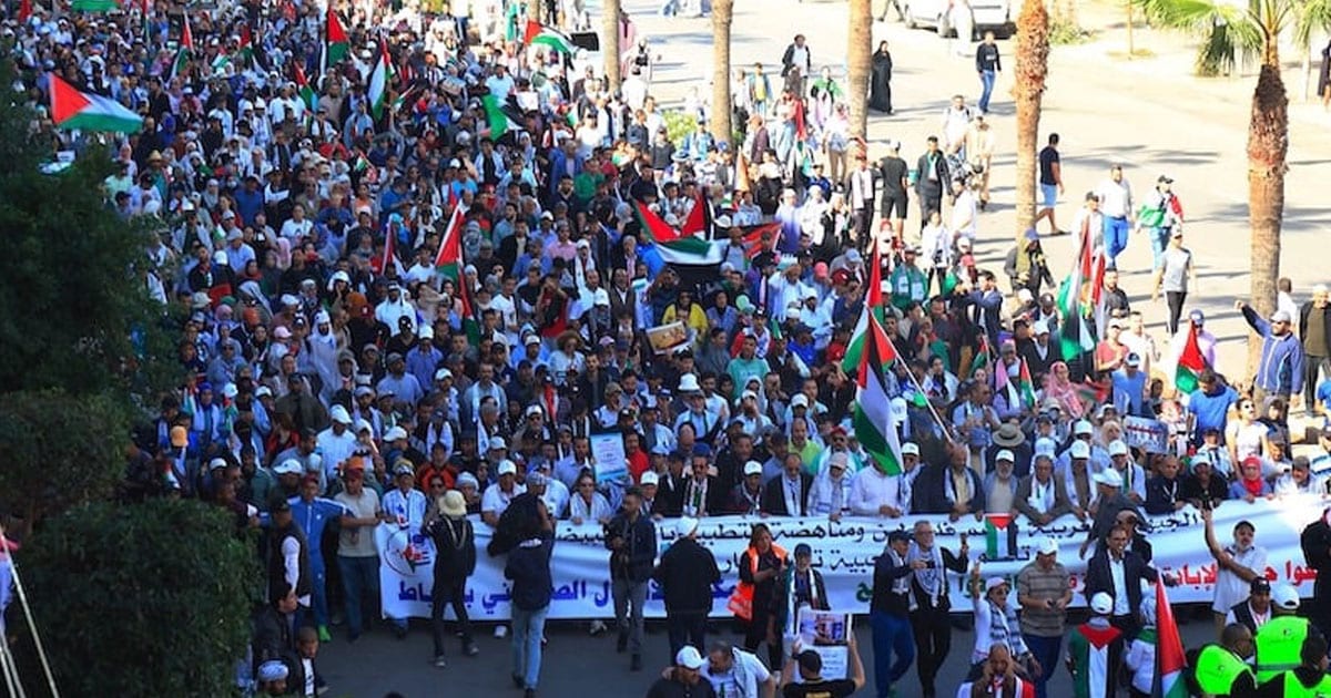 Casablanca: gigantesque marche en solidarité avec Gaza et contre la normalisation
