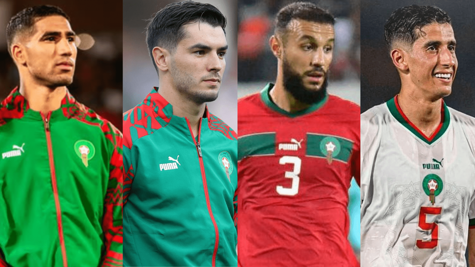 Achraf Hakimi, Brahim Diaz, Noussair Mazraoui et Nayef Aguerd