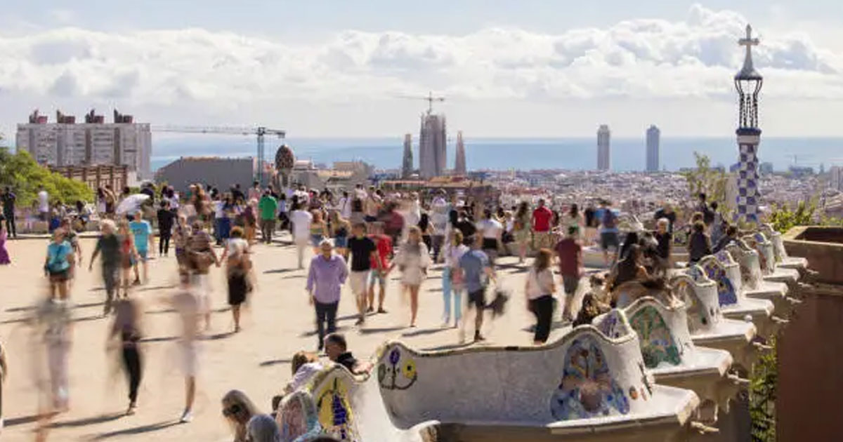 touristes barcelone espagne