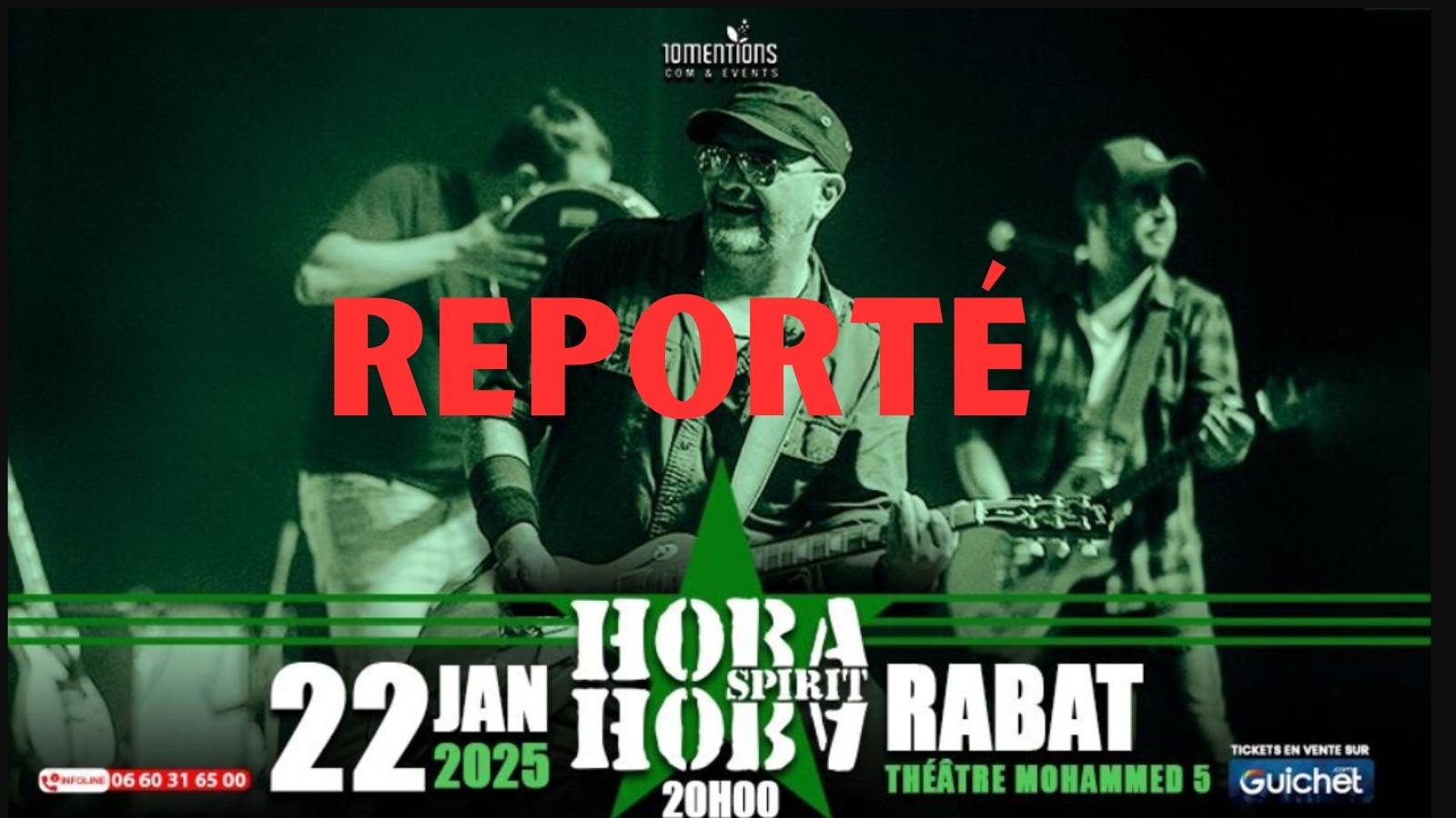 Affiche du concert reporté de Hoba Hoba Spirit