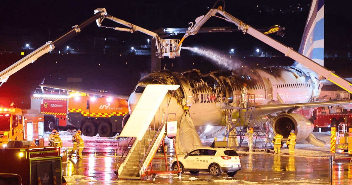 avion aéroport de busan corée
