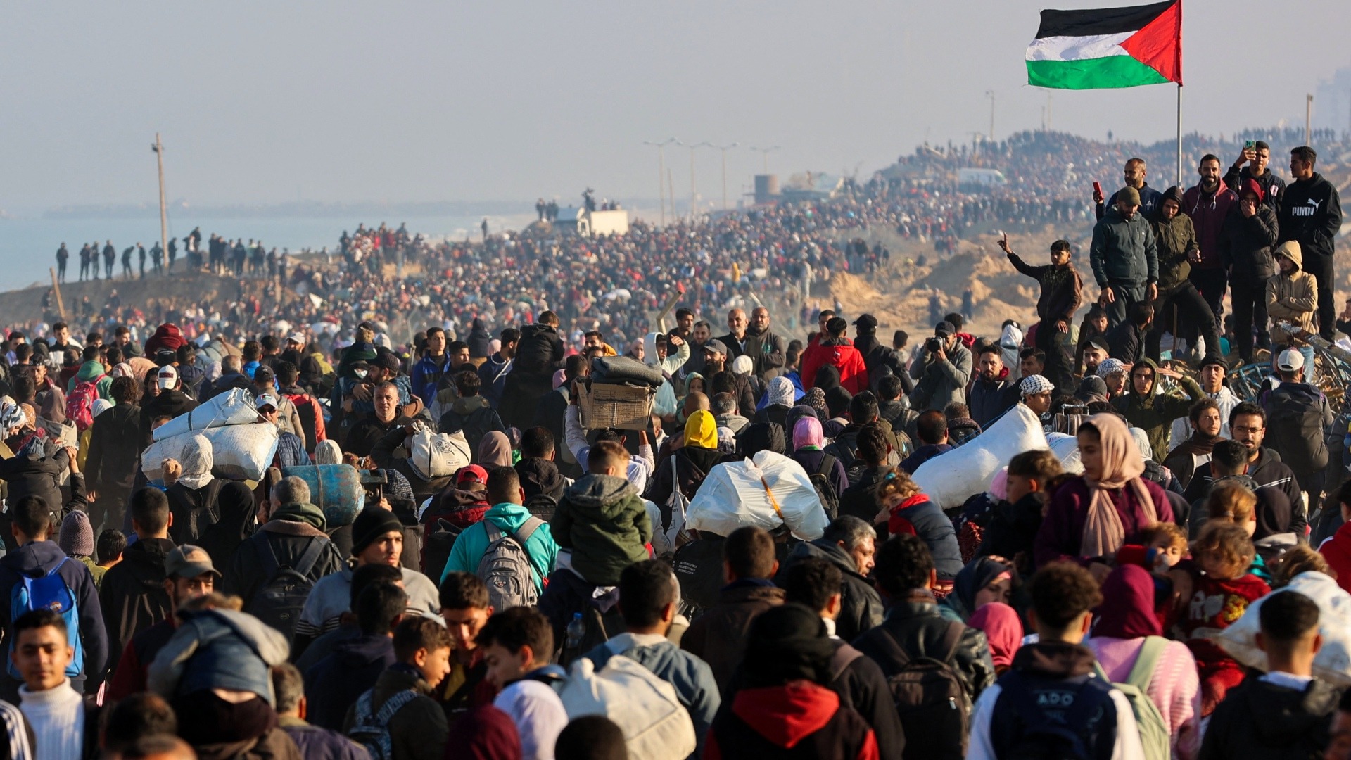 retour déplacés gaza
