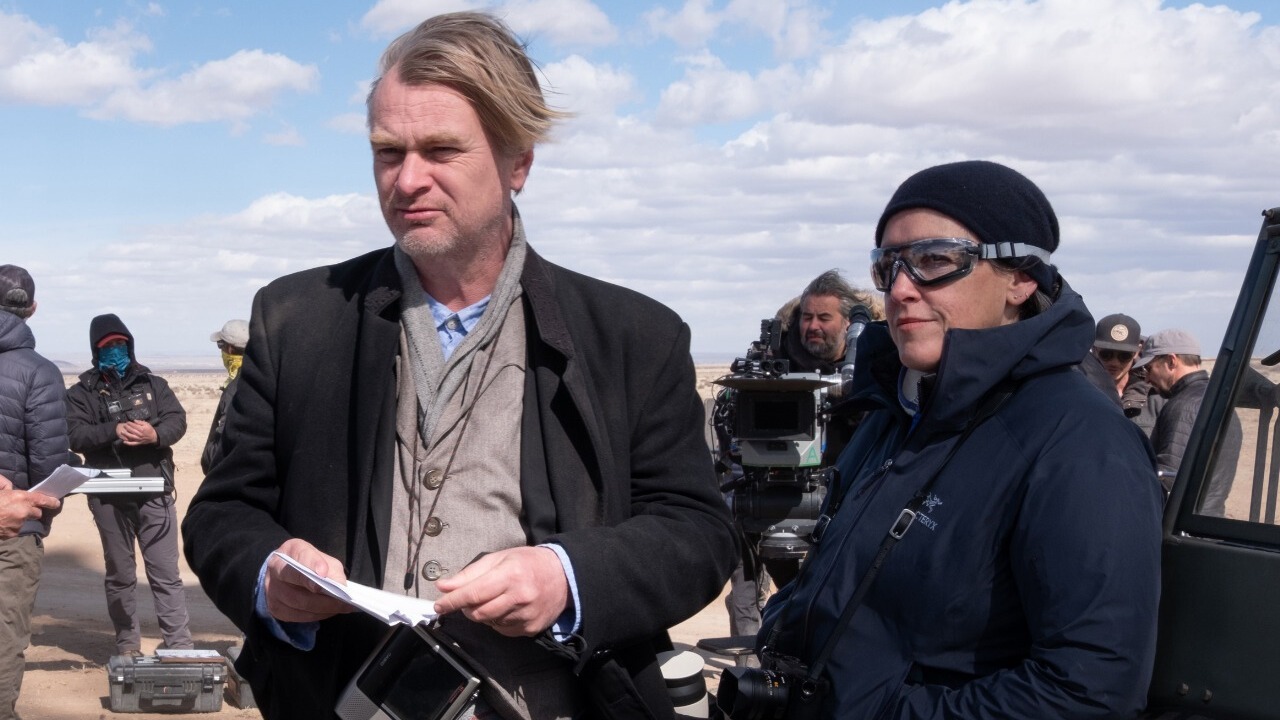 Christopher Nolan lors d'un de ses tournages