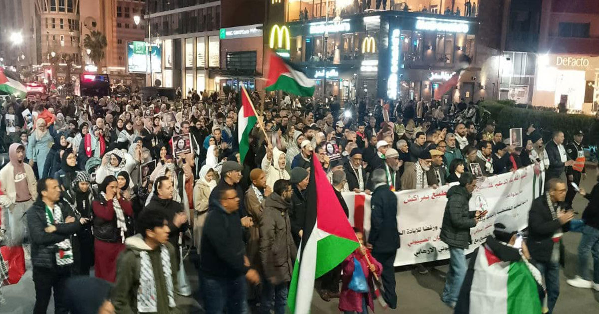 Marrakech: manifestation massive contre la participation de Miri Regev à une conférence