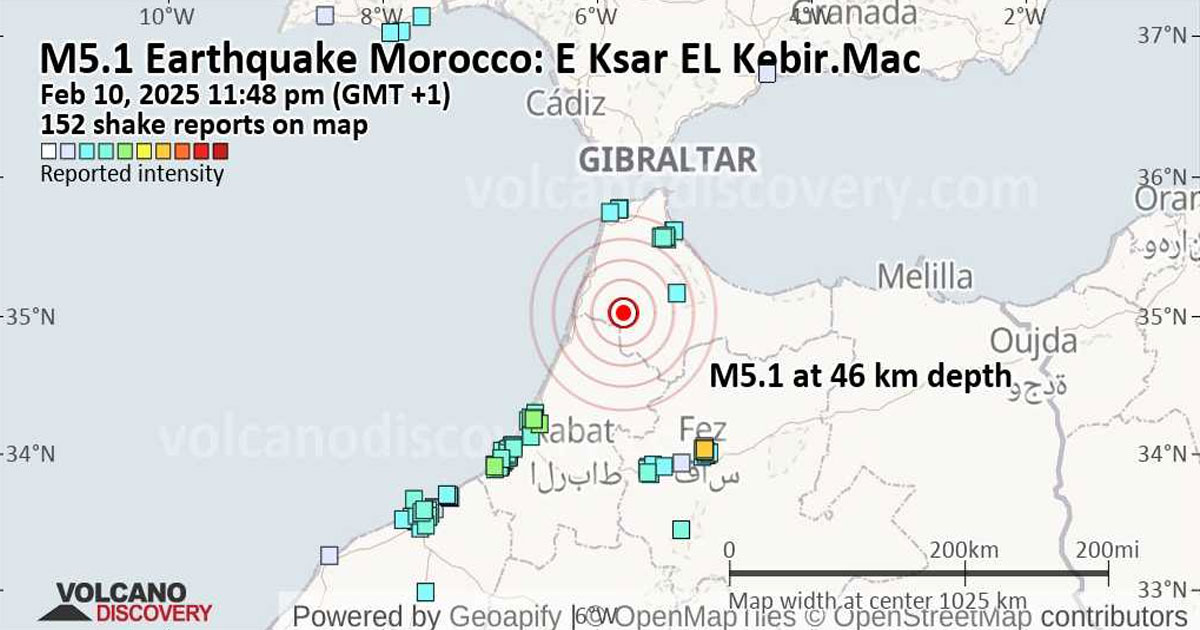 Un tremblement de terre de 5,1 degrés secoue le nord du Maroc