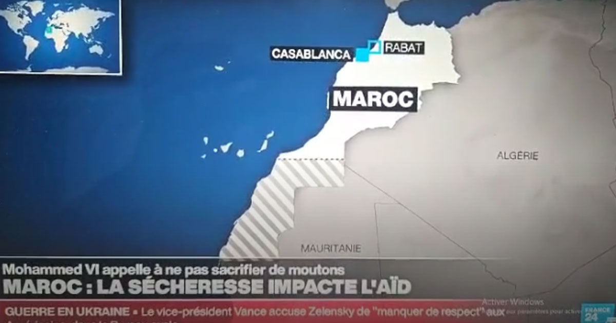 Mehdi El Fakir corrige France 24 en direct après une carte tronquée du Maroc
