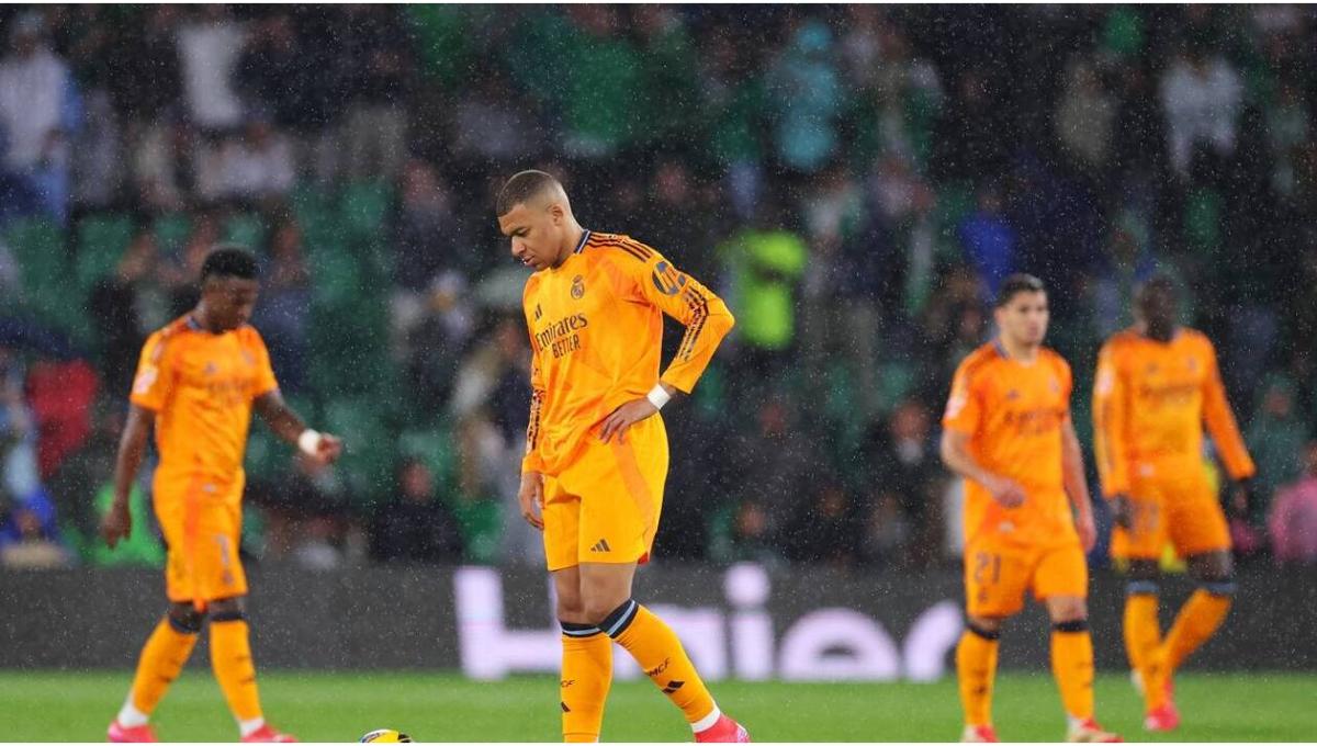 La déception de Kylian Mbappé avec le Real Madrid ce samedi 1er mars. |