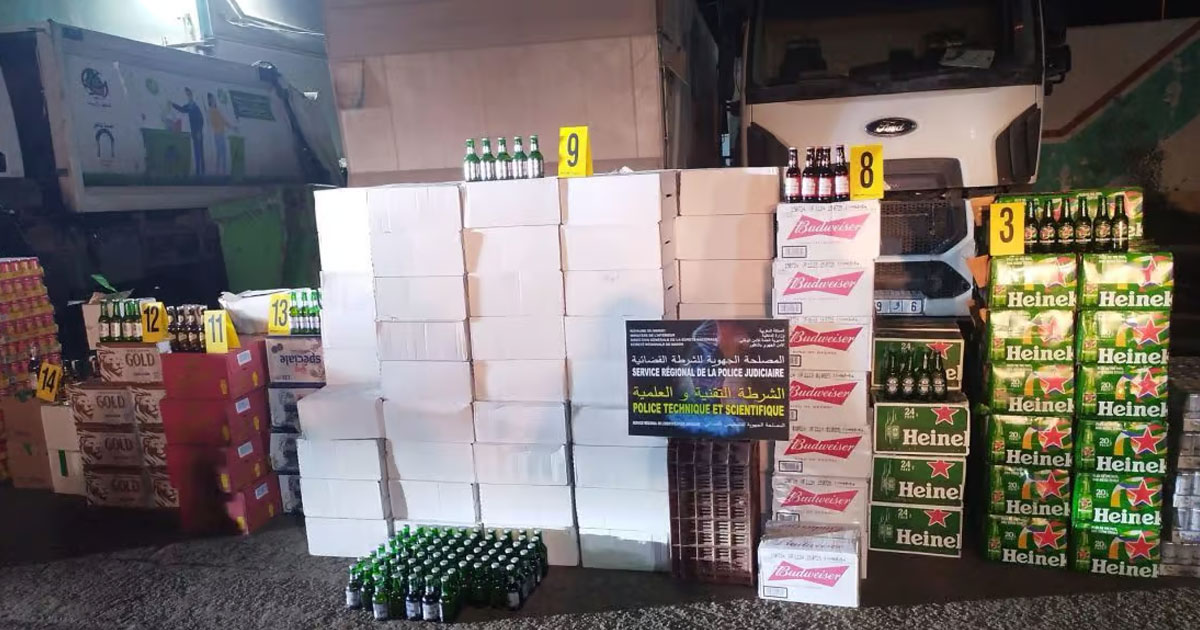 Nador: saisie de 18.000 bouteilles d'alcool non autorisées destinées à la consommation 