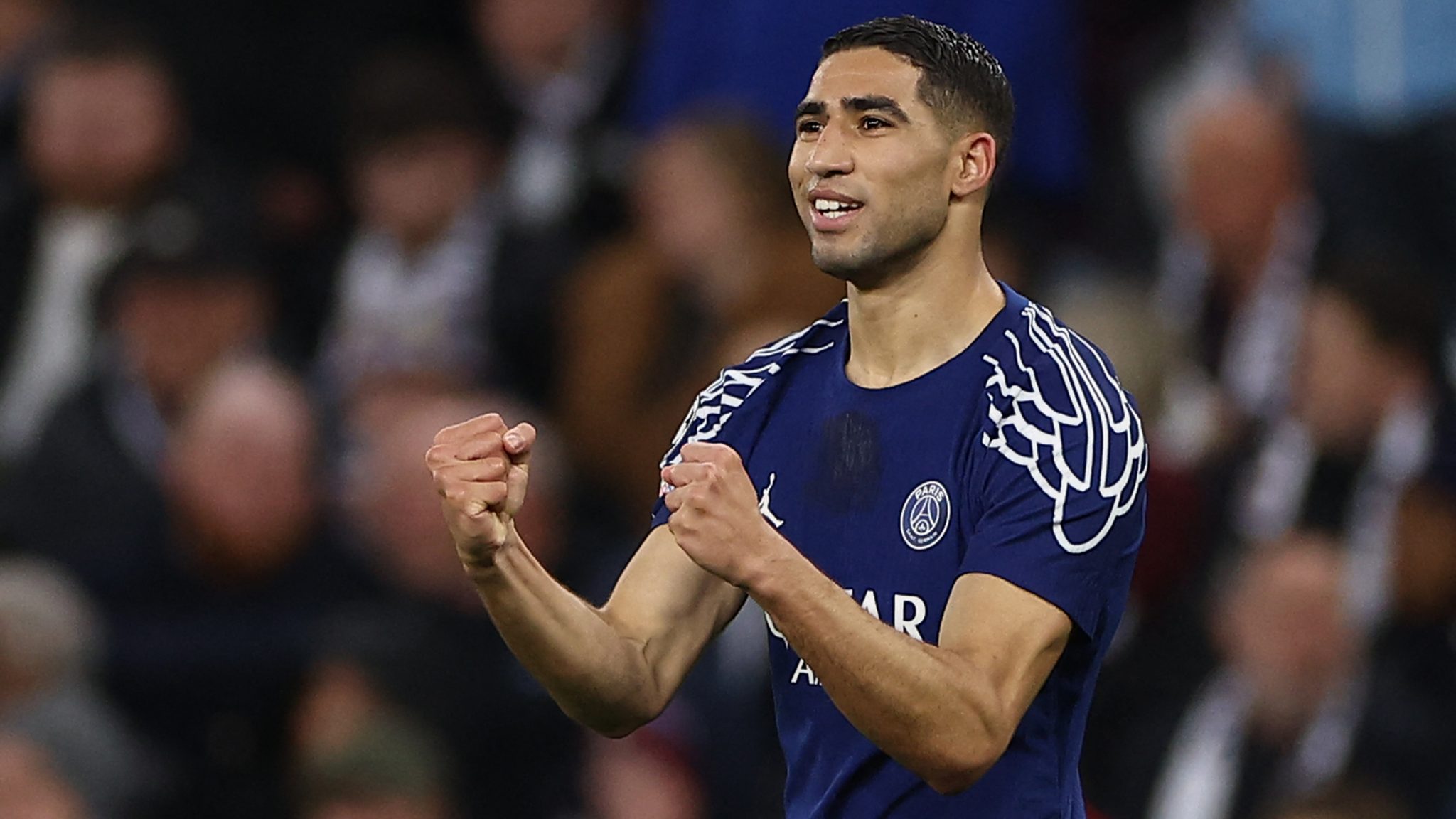 Achraf Hakimi lors des quarts de finale de la Ligue des champions © AFP