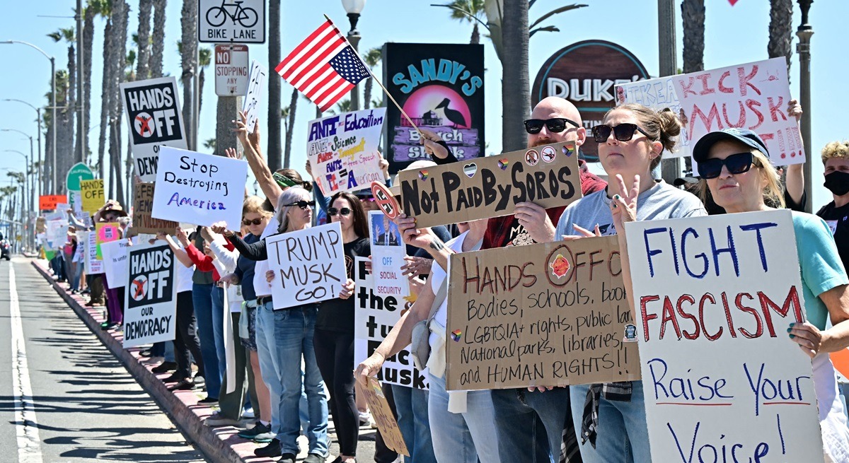 'hands off!' nationwide protests against trump administration and elon musk