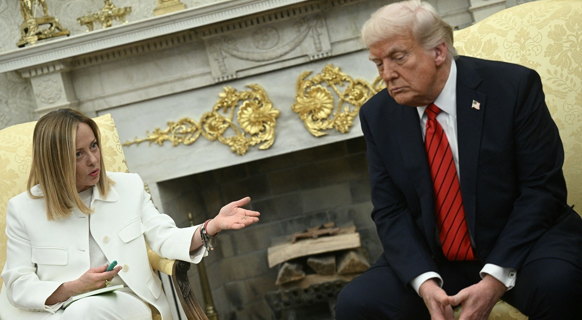 us president donald trump meets italian prime minister giorgia meloni