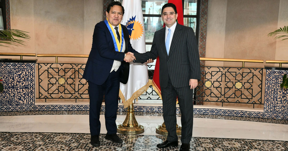 Le président du Parlement andin exprime son soutien à l'intégrité territoriale du Maroc lors de sa rencontre avec Nasser Bourita