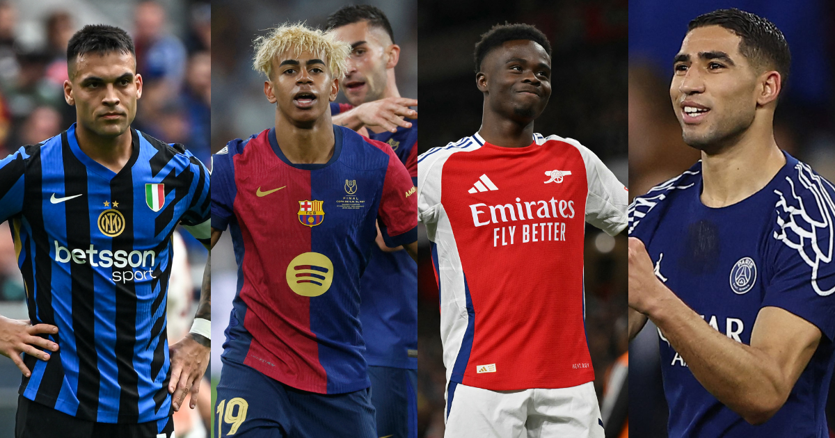 lautaro martinez,lamine yamal,bukayo saka, achraf hakimi