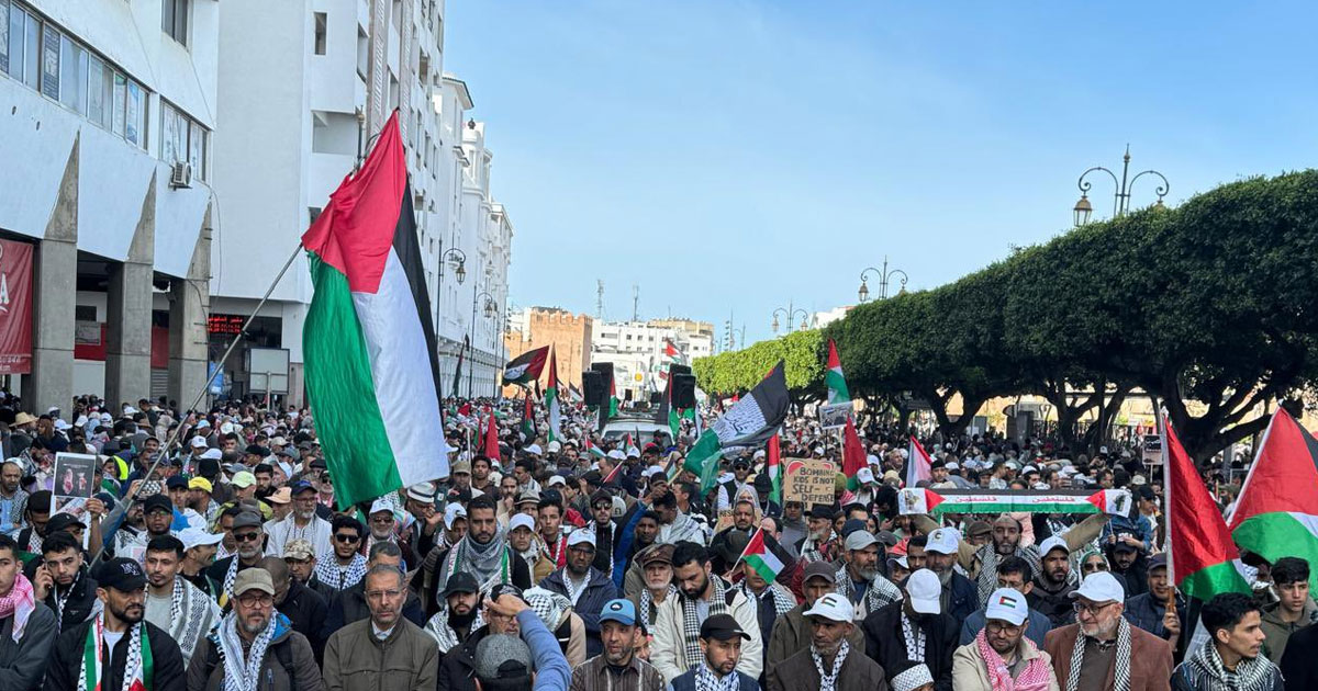 Rabat: grande marche de solidarité avec Gaza et contre la normalisation (vidéos)