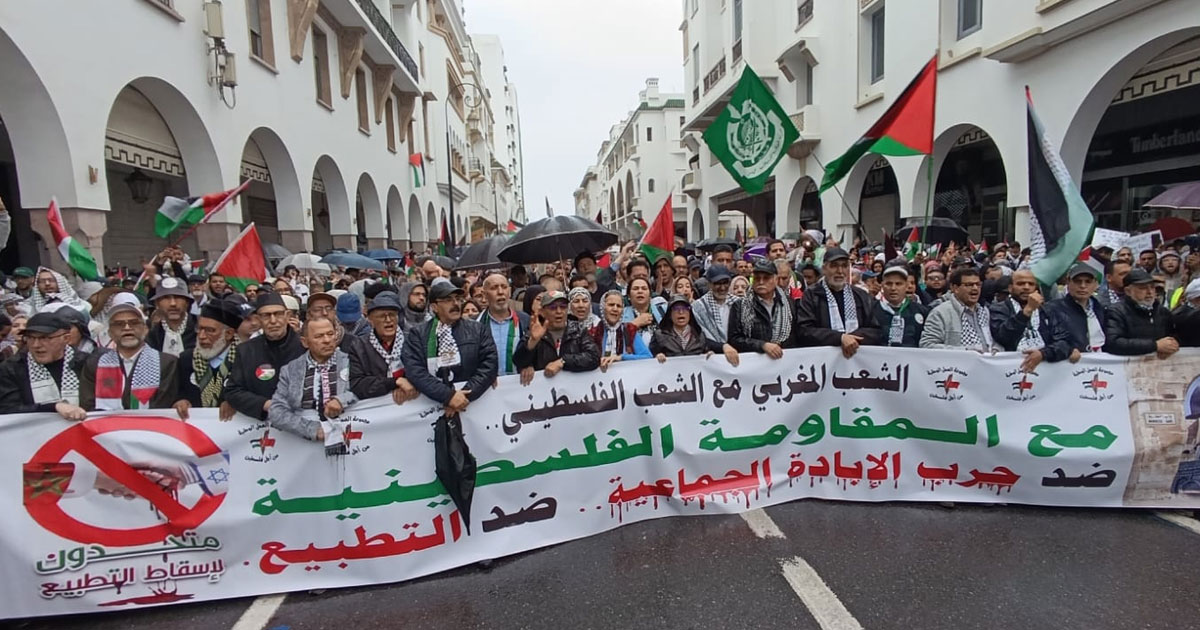 Marche géante à Rabat : des dizaines de milliers de Marocains dénoncent l’agression israélienne et la normalisation