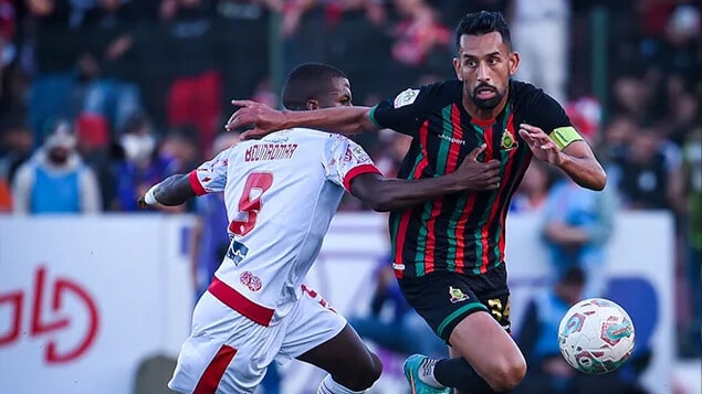 Mohamed Rabie Hrimat, capitaine de l'AS FAR, lors d'un clasico contre le Wydad de Casablanca