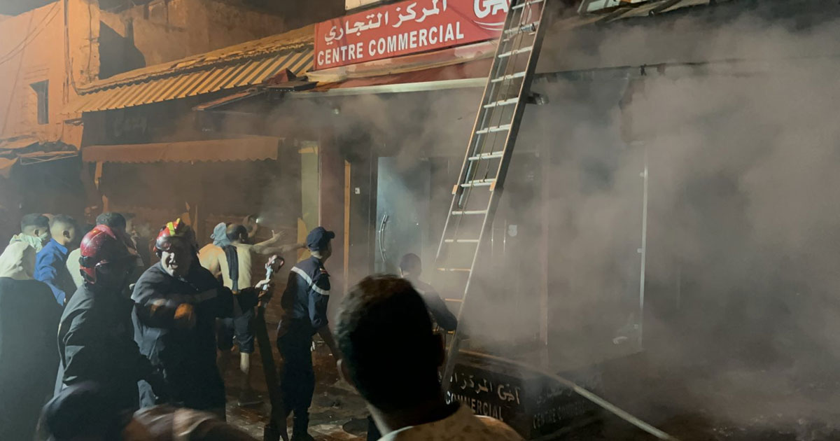 Béni Mellal: incendie ravageur dans un ancien souk, aucune victime