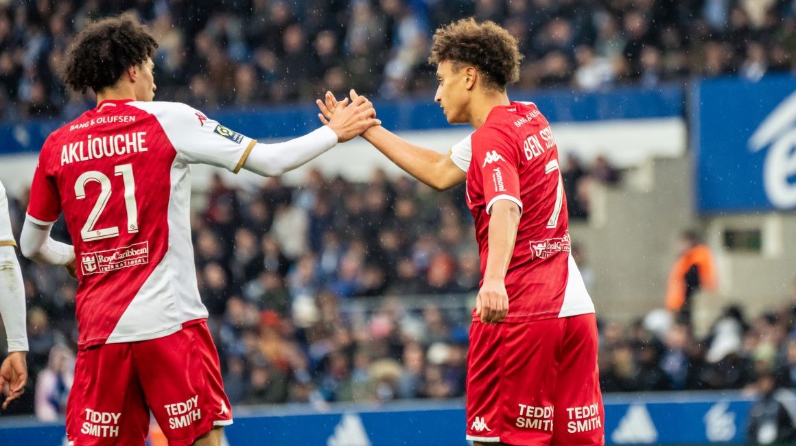 Les joueurs de l'AS Monaco, Maghnès Akliouche et Eliesse Ben Seghir