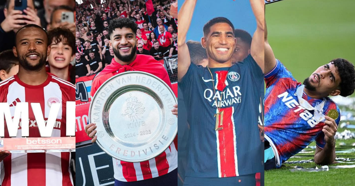 Ayoub El Kaabi, Ismael Saibari, Achraf Hakimi et Chadi Riad
