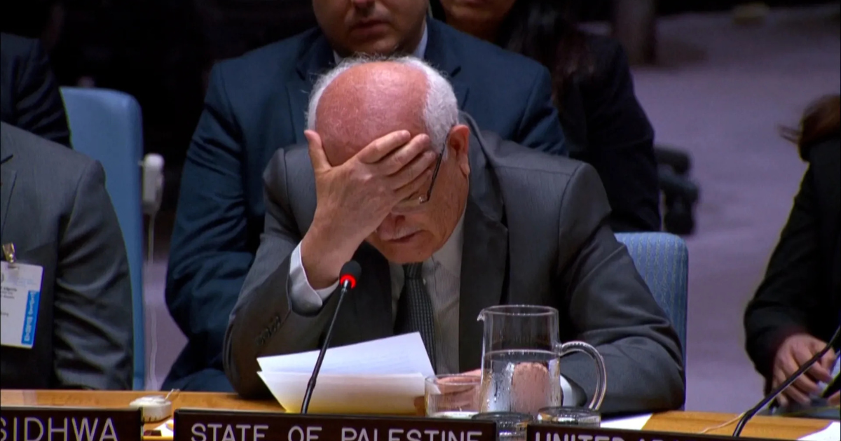 riyad mansour ambassadeur palestinien à l'ONu fond en larmes