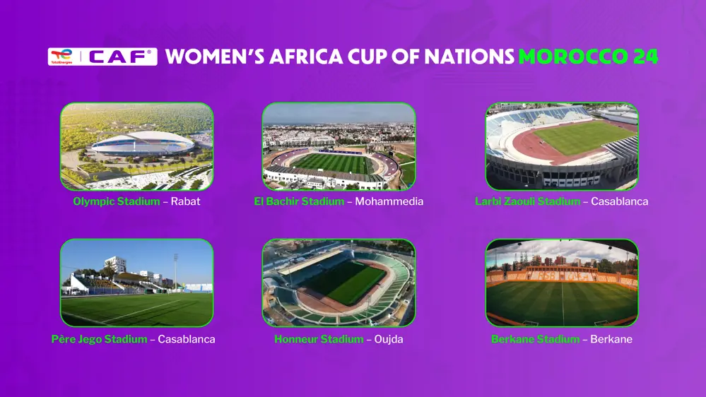 Les stades de la can féminine Maroc 2024