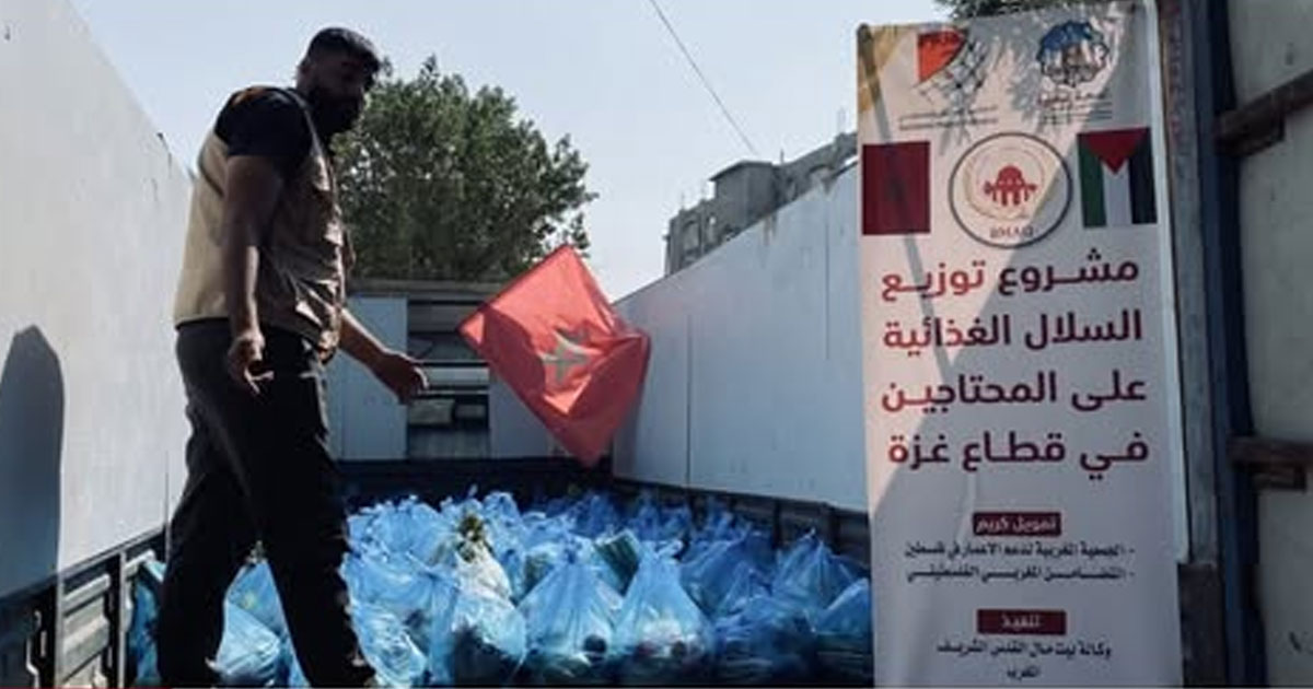Gaza: Distribution de 500 paniers alimentaires aux familles les plus démunies, à l’initiative de l'Agence Bayt Mal Al-Qods Acharif