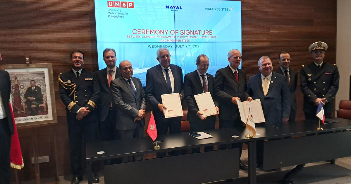 Industrie militaire: Naval Group s’allie à Maghreb Steel et l’UM6P pour l’innovation en défense