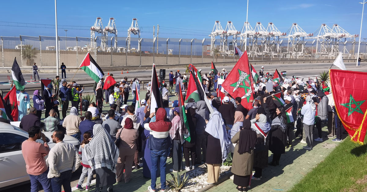 Casablanca : manifestation de BDS contre les “navires de la mort” transitant vers Israël via les ports marocains