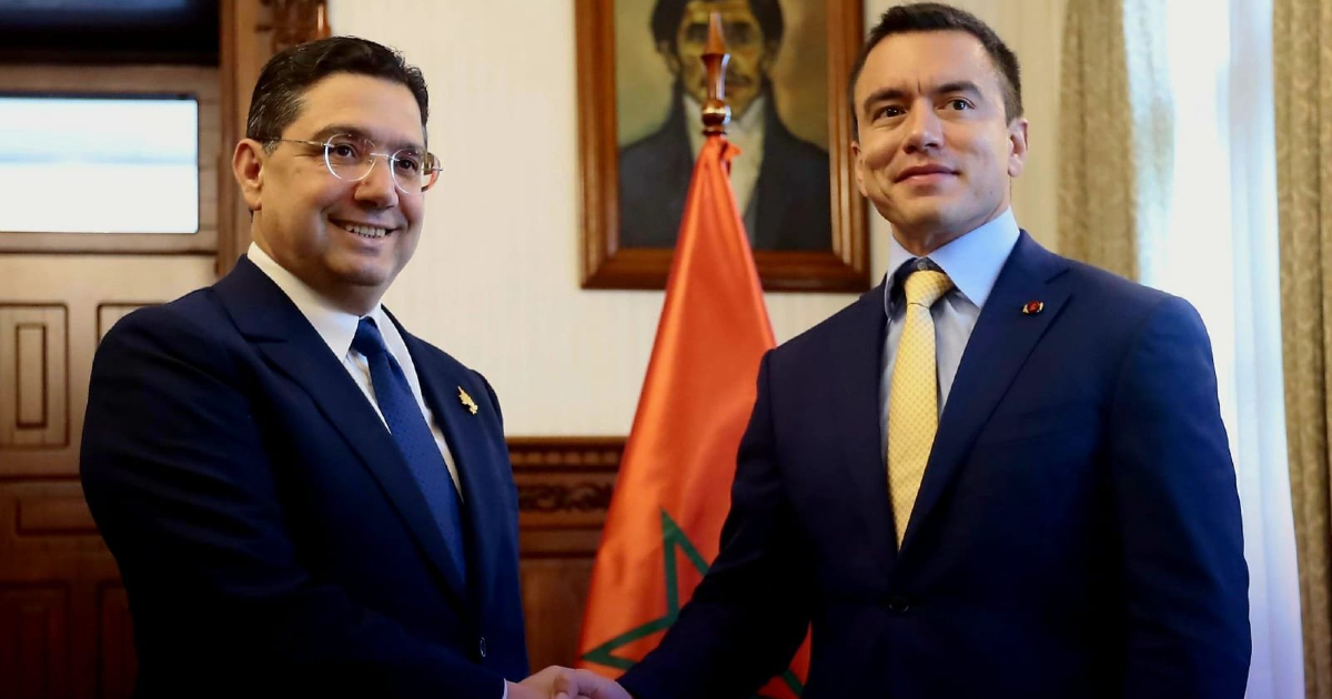 Le président équatorien Daniel Noboa et le ministre des Affaires étrangères Nasser Bourita