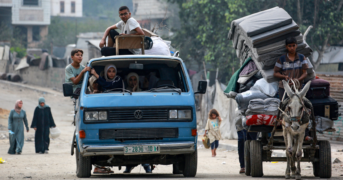Les palestiniens fuient Gaza-Ville