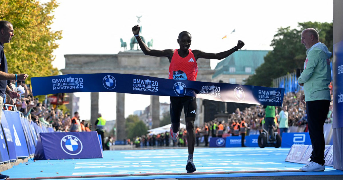 Athlétisme: le Kényan Sabastian Sawe remporte le marathon de Berlin