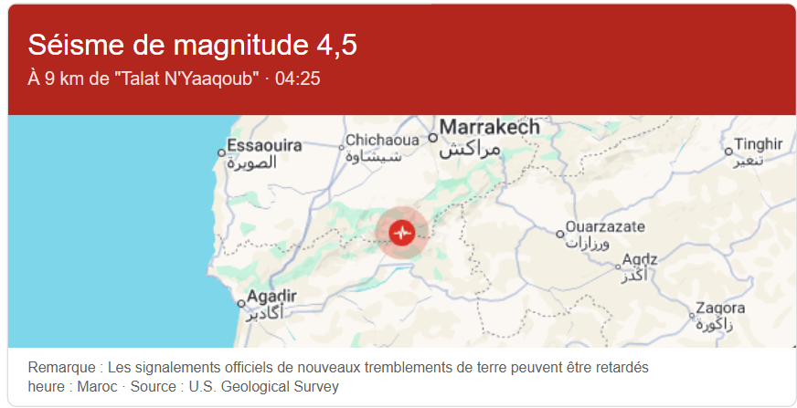 Nouveau séisme au Maroc