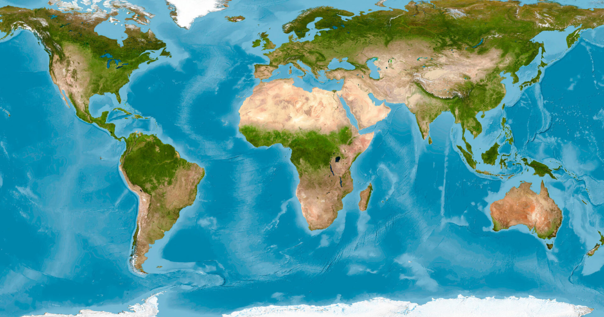 carte de l'afrique sur la mappemonde