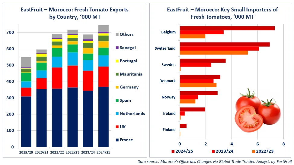 marchés principaux des tomates marocaines