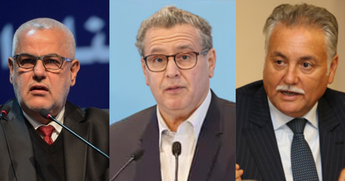 Abdelilah Benkirane, Aziz Akhannouch et Mohammed Nabil Benabdallah
