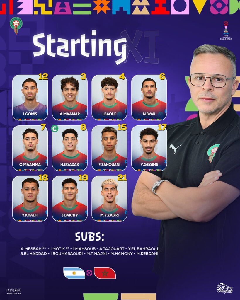 XI marocain face à l'argentine