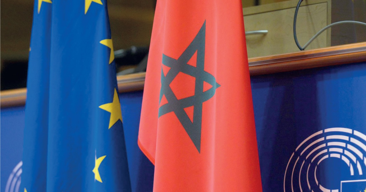 drapeaux maroc et ue