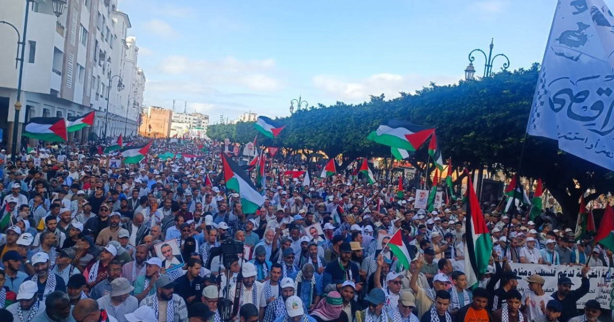 marche pour la palestine à Rabat