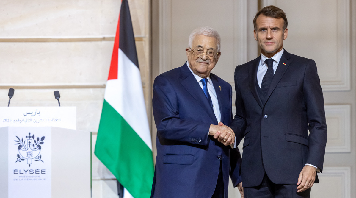 Abbas, Macron, Palestine
