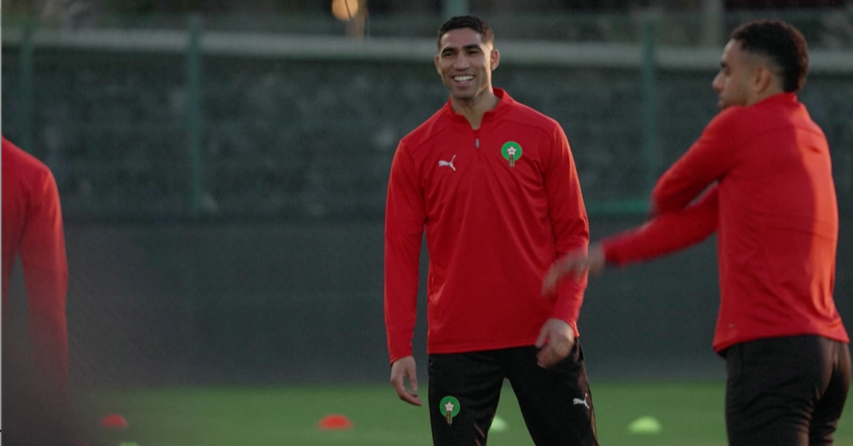 Hakimi s'entraîne avant Maroc-mali CAN 2025