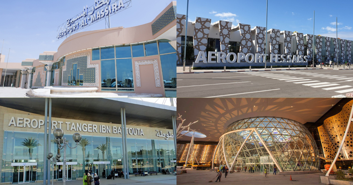 Les aéroports Agadir Al Massira, Fès Saïss, Tanger Ibn Battouta et Marrakech Menara