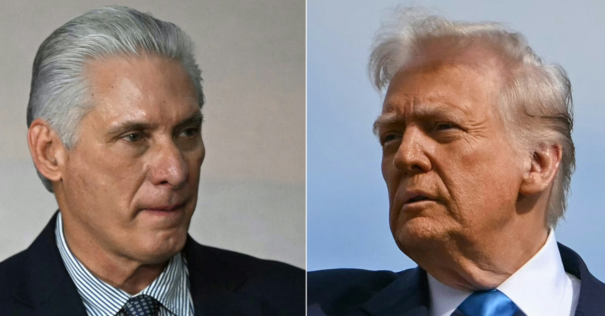 Miguel Diaz-Canel et Donald Trump montant-Cuba-Etats-Unis