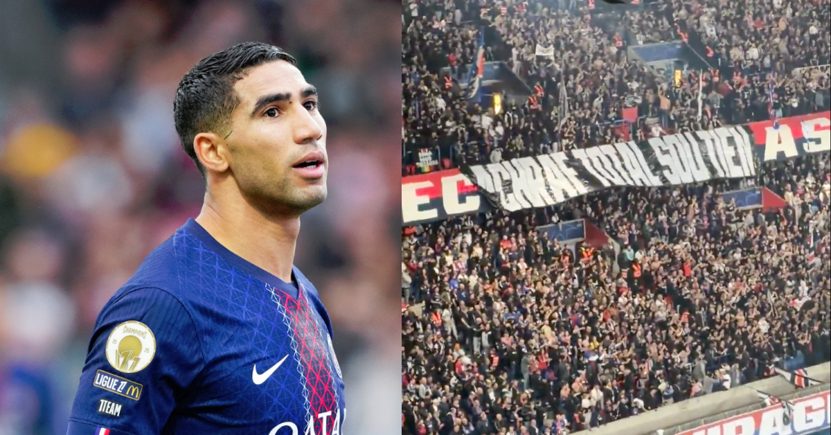 Soutien des supporters du Paris Saint-Germain à Achraf Hakimi
