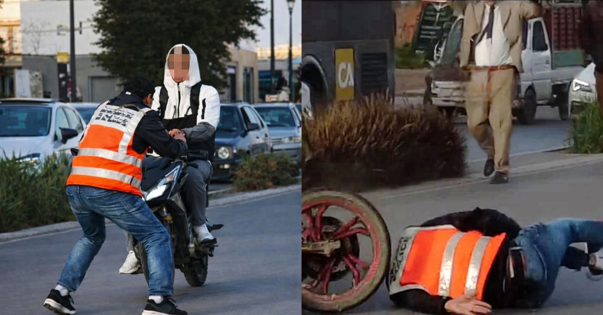 un motard fonce sur un policier à Casablanca