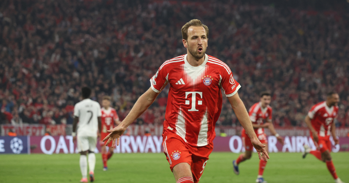 Harry Kane célèbre son but contre le Real Madrid
