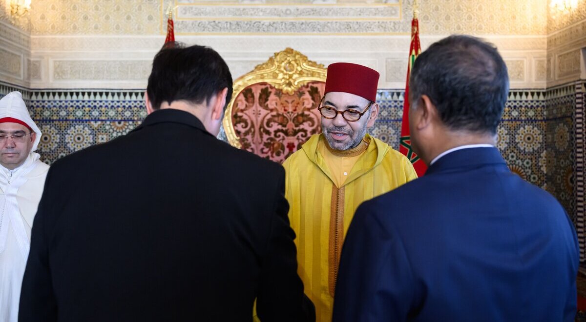 Roi ,Mohammed VI, Mohammed VI, Roi, Christophe Lecourtier, Ambassadeur de la République française, erhii Saienko, Ambassadeur d'Ukraine, 