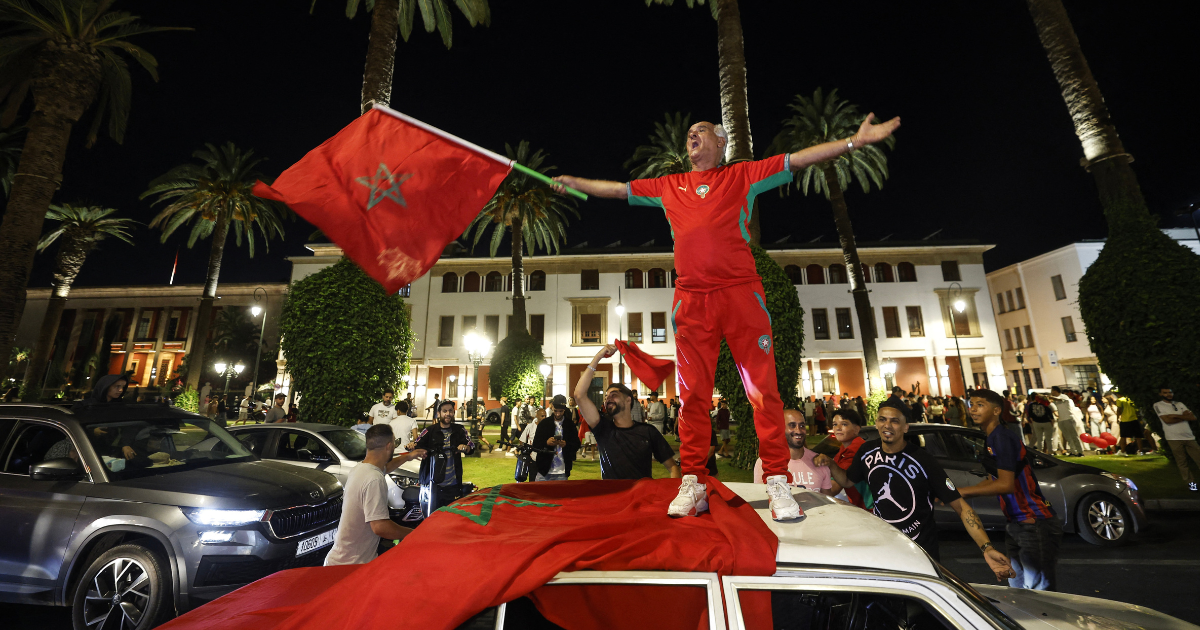 Les Marocains célébrent la victoire contre les Pays-Bas au Mondial 2026